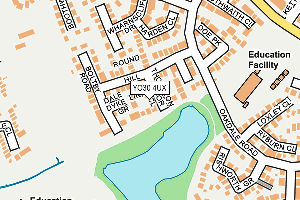 YO30 4UX map - OS OpenMap – Local (Ordnance Survey)