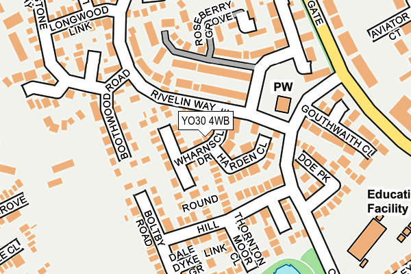 YO30 4WB map - OS OpenMap – Local (Ordnance Survey)