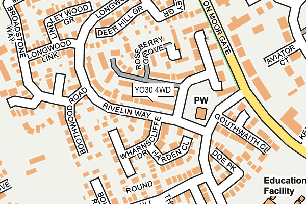 YO30 4WD map - OS OpenMap – Local (Ordnance Survey)