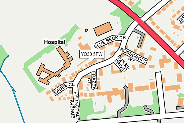 YO30 5FW map - OS OpenMap – Local (Ordnance Survey)