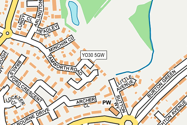 YO30 5GW map - OS OpenMap – Local (Ordnance Survey)