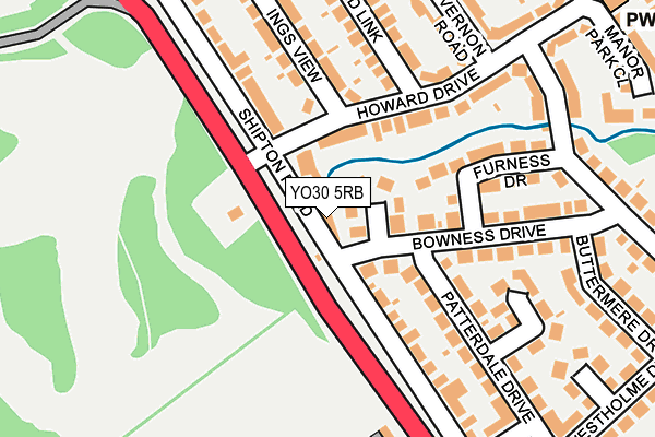 YO30 5RB map - OS OpenMap – Local (Ordnance Survey)
