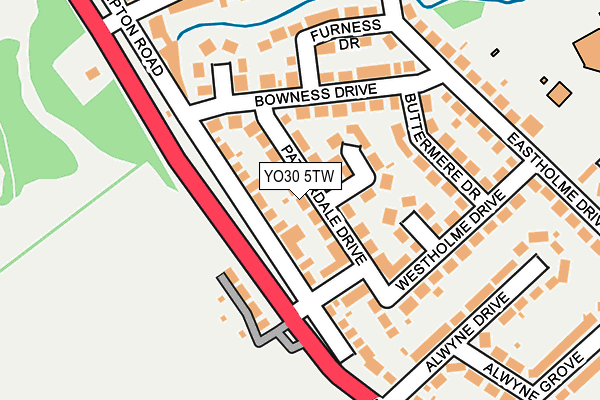 YO30 5TW map - OS OpenMap – Local (Ordnance Survey)