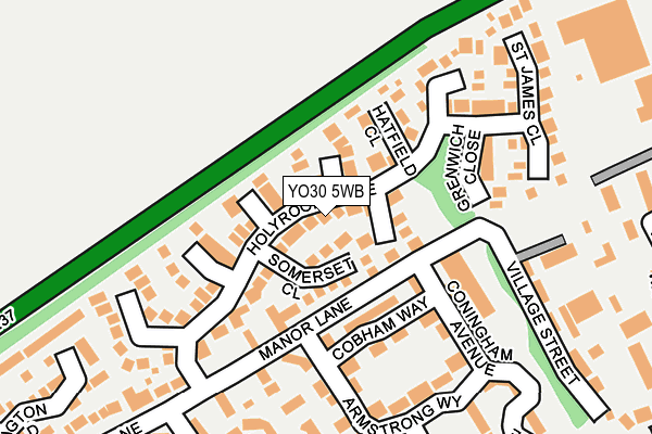 YO30 5WB map - OS OpenMap – Local (Ordnance Survey)