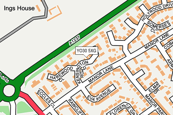 YO30 5XG map - OS OpenMap – Local (Ordnance Survey)