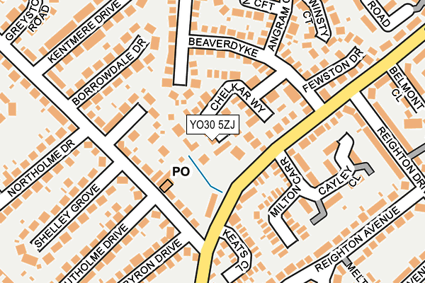 YO30 5ZJ map - OS OpenMap – Local (Ordnance Survey)