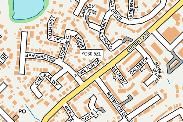 YO30 5ZL map - OS OpenMap – Local (Ordnance Survey)