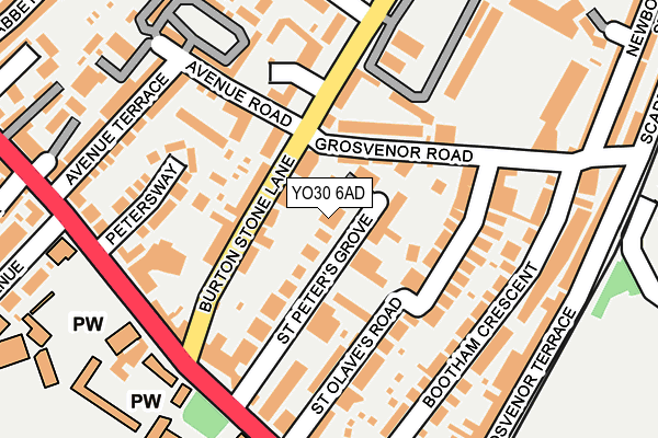 YO30 6AD map - OS OpenMap – Local (Ordnance Survey)