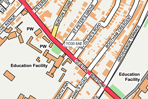 YO30 6AE map - OS OpenMap – Local (Ordnance Survey)