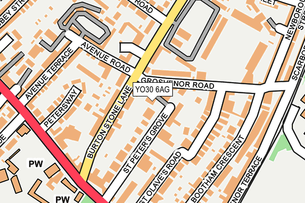YO30 6AG map - OS OpenMap – Local (Ordnance Survey)