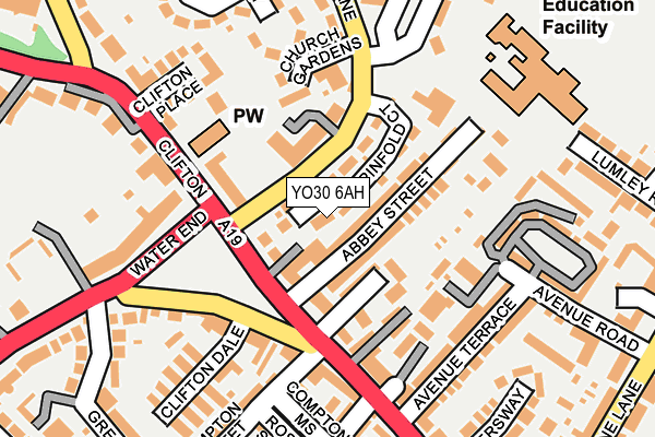 YO30 6AH map - OS OpenMap – Local (Ordnance Survey)