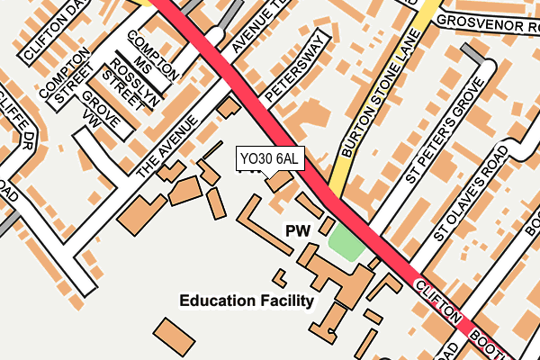 YO30 6AL map - OS OpenMap – Local (Ordnance Survey)