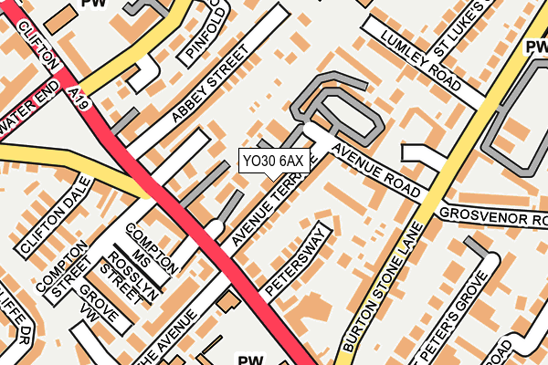 YO30 6AX map - OS OpenMap – Local (Ordnance Survey)