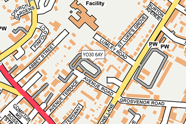 YO30 6AY map - OS OpenMap – Local (Ordnance Survey)