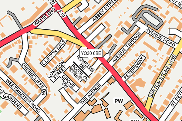 YO30 6BE map - OS OpenMap – Local (Ordnance Survey)