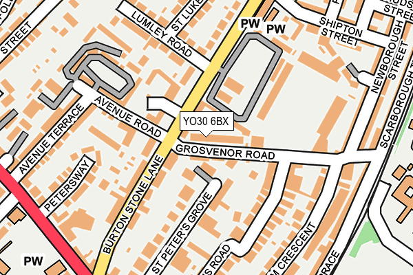 YO30 6BX map - OS OpenMap – Local (Ordnance Survey)