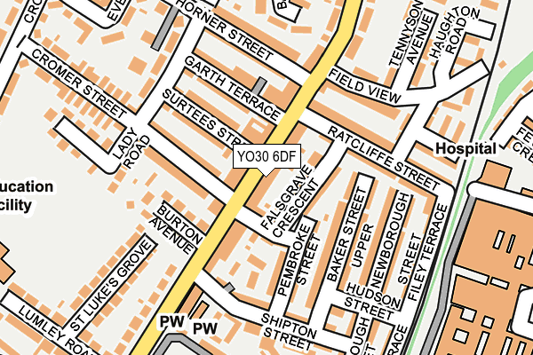 YO30 6DF map - OS OpenMap – Local (Ordnance Survey)