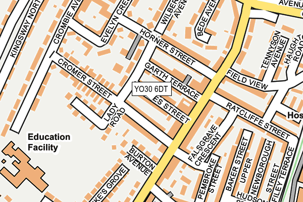 YO30 6DT map - OS OpenMap – Local (Ordnance Survey)