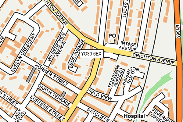 YO30 6EX map - OS OpenMap – Local (Ordnance Survey)