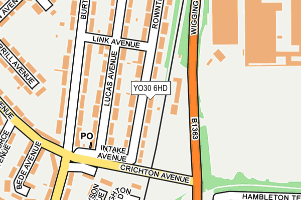 YO30 6HD map - OS OpenMap – Local (Ordnance Survey)