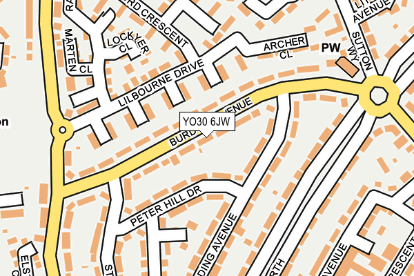 YO30 6JW map - OS OpenMap – Local (Ordnance Survey)