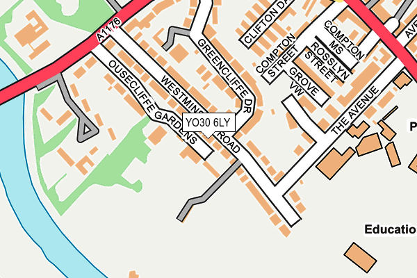 YO30 6LY map - OS OpenMap – Local (Ordnance Survey)