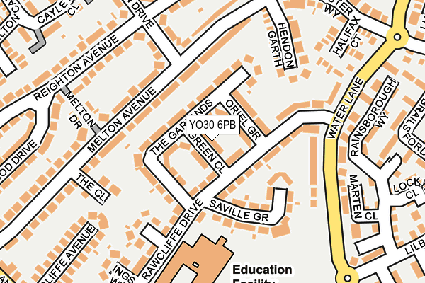 YO30 6PB map - OS OpenMap – Local (Ordnance Survey)