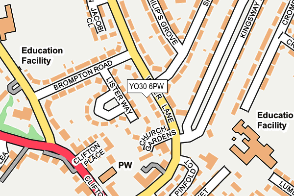 YO30 6PW map - OS OpenMap – Local (Ordnance Survey)