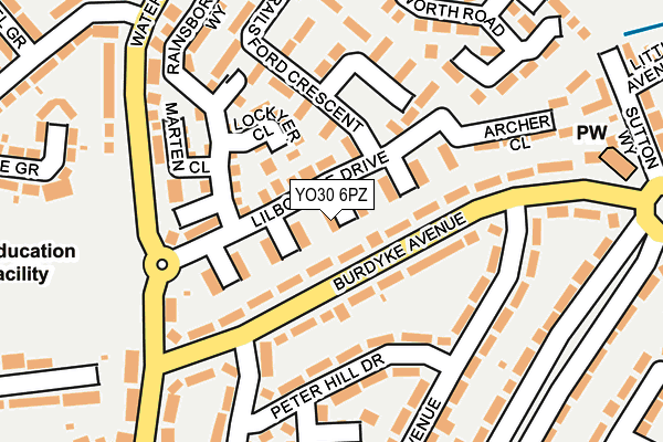 YO30 6PZ map - OS OpenMap – Local (Ordnance Survey)