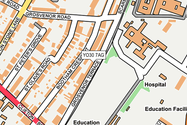 YO30 7AG map - OS OpenMap – Local (Ordnance Survey)