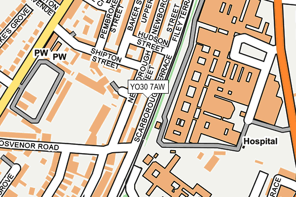 YO30 7AW map - OS OpenMap – Local (Ordnance Survey)
