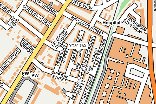 YO30 7AX map - OS OpenMap – Local (Ordnance Survey)