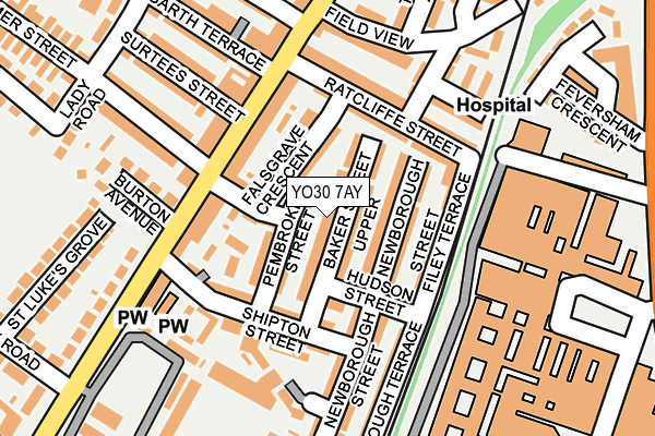 YO30 7AY map - OS OpenMap – Local (Ordnance Survey)