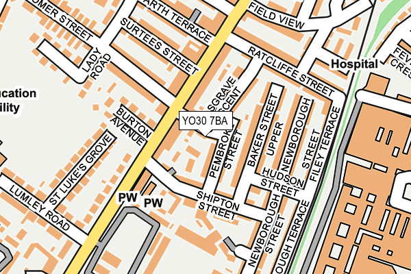 YO30 7BA map - OS OpenMap – Local (Ordnance Survey)