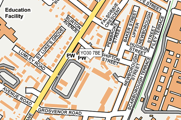 YO30 7BE map - OS OpenMap – Local (Ordnance Survey)