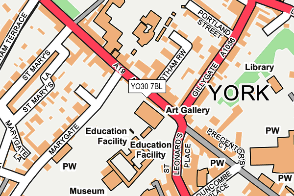 YO30 7BL map - OS OpenMap – Local (Ordnance Survey)