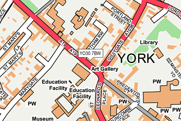 YO30 7BW map - OS OpenMap – Local (Ordnance Survey)