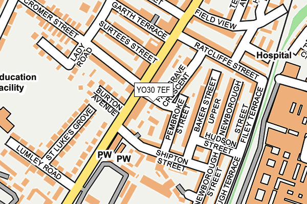 YO30 7EF map - OS OpenMap – Local (Ordnance Survey)
