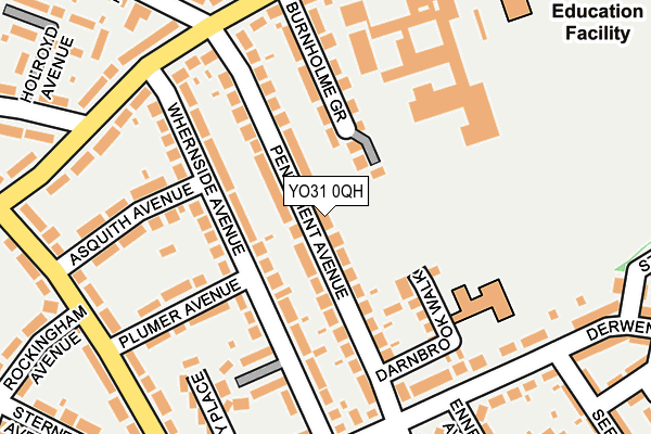 YO31 0QH map - OS OpenMap – Local (Ordnance Survey)
