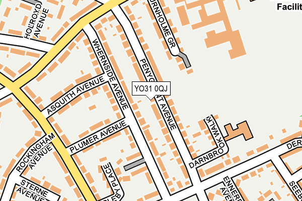YO31 0QJ map - OS OpenMap – Local (Ordnance Survey)