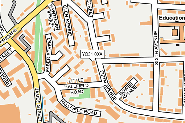 YO31 0XA map - OS OpenMap – Local (Ordnance Survey)