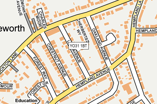 YO31 1BT map - OS OpenMap – Local (Ordnance Survey)