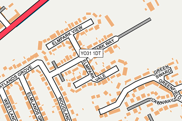 YO31 1DT map - OS OpenMap – Local (Ordnance Survey)