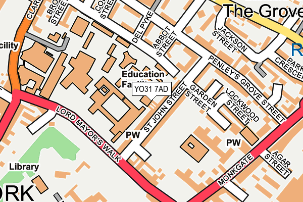 YO31 7AD map - OS OpenMap – Local (Ordnance Survey)