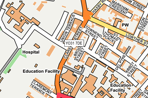 YO31 7DE map - OS OpenMap – Local (Ordnance Survey)