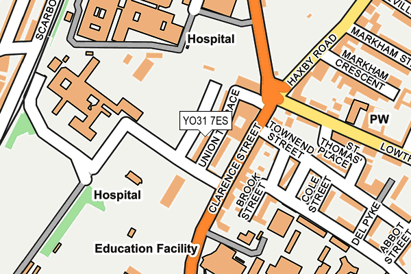 YO31 7ES map - OS OpenMap – Local (Ordnance Survey)