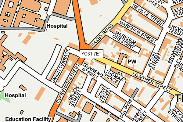 YO31 7ET map - OS OpenMap – Local (Ordnance Survey)