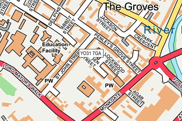 YO31 7GA map - OS OpenMap – Local (Ordnance Survey)