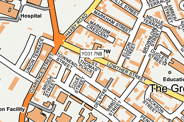 YO31 7NB map - OS OpenMap – Local (Ordnance Survey)