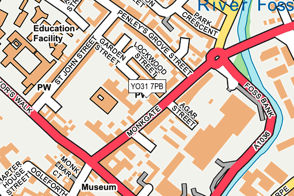 YO31 7PB map - OS OpenMap – Local (Ordnance Survey)